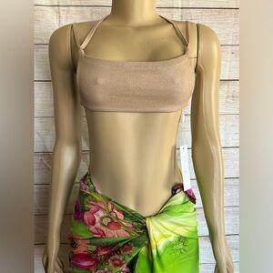 Cassandre Women Brown With Glitter Bikini Top NWT Size XS